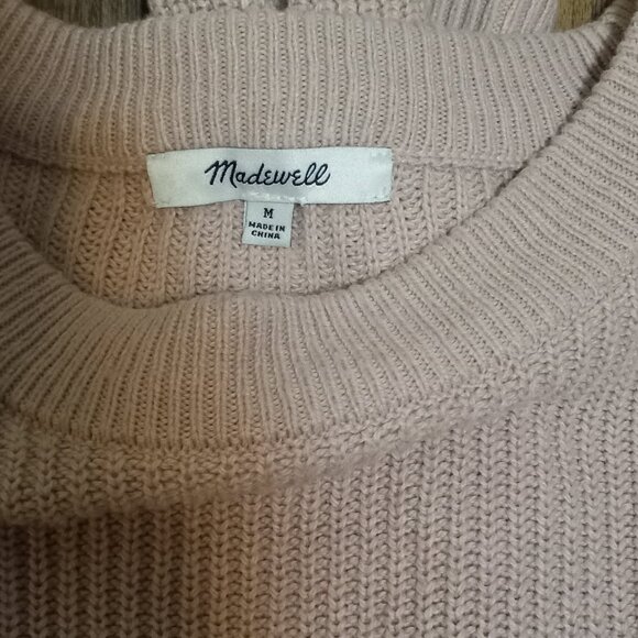Madewell Sweater Womens M Pink Patch Pocket Pullover - Picture 4 of 4